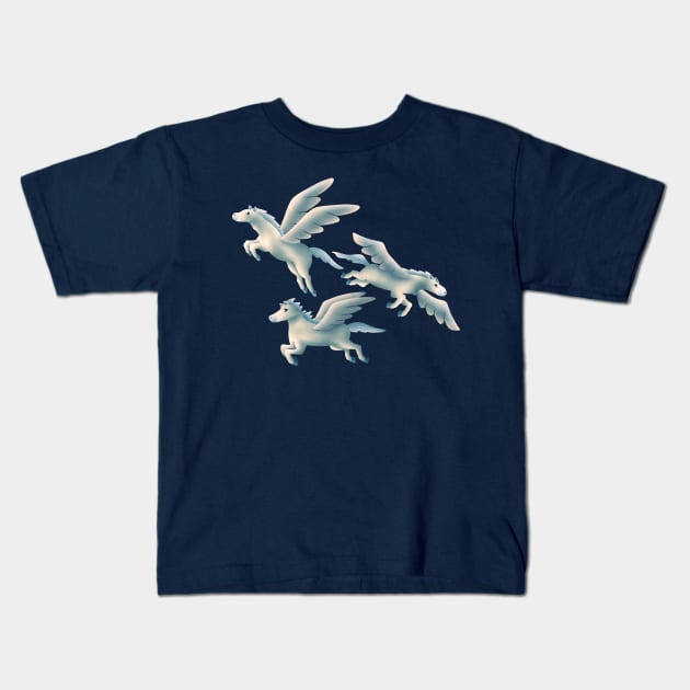 Flying horse Kids T-Shirt by CleanRain3675